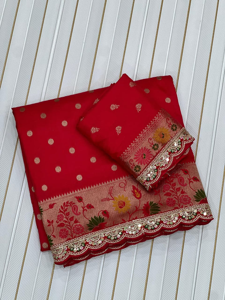 The Night Rose Banarasi Dola Silk Saree