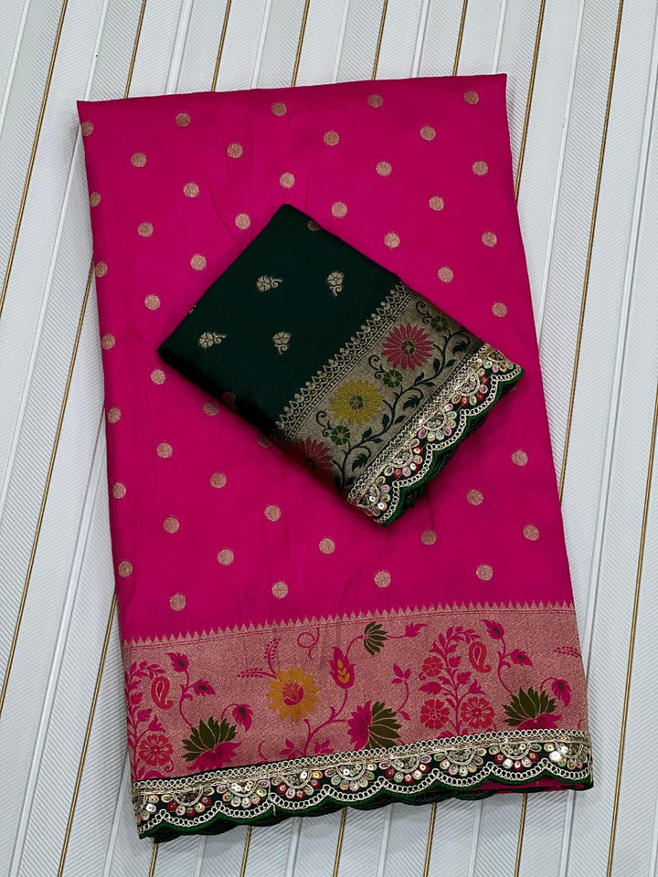 The Night Rose Banarasi Dola Silk Saree