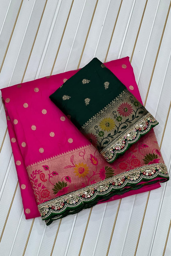 The Night Rose Banarasi Dola Silk Saree