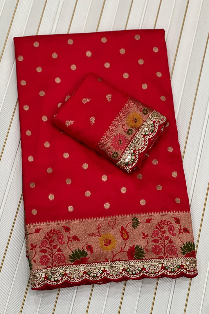 The Night Rose Banarasi Dola Silk Saree