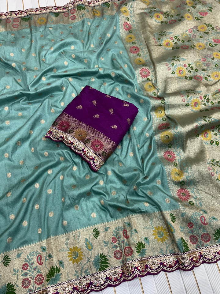 The Night Rose Banarasi Dola Silk Saree