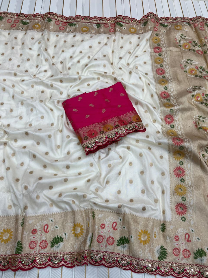 The Night Rose Banarasi Dola Silk Saree