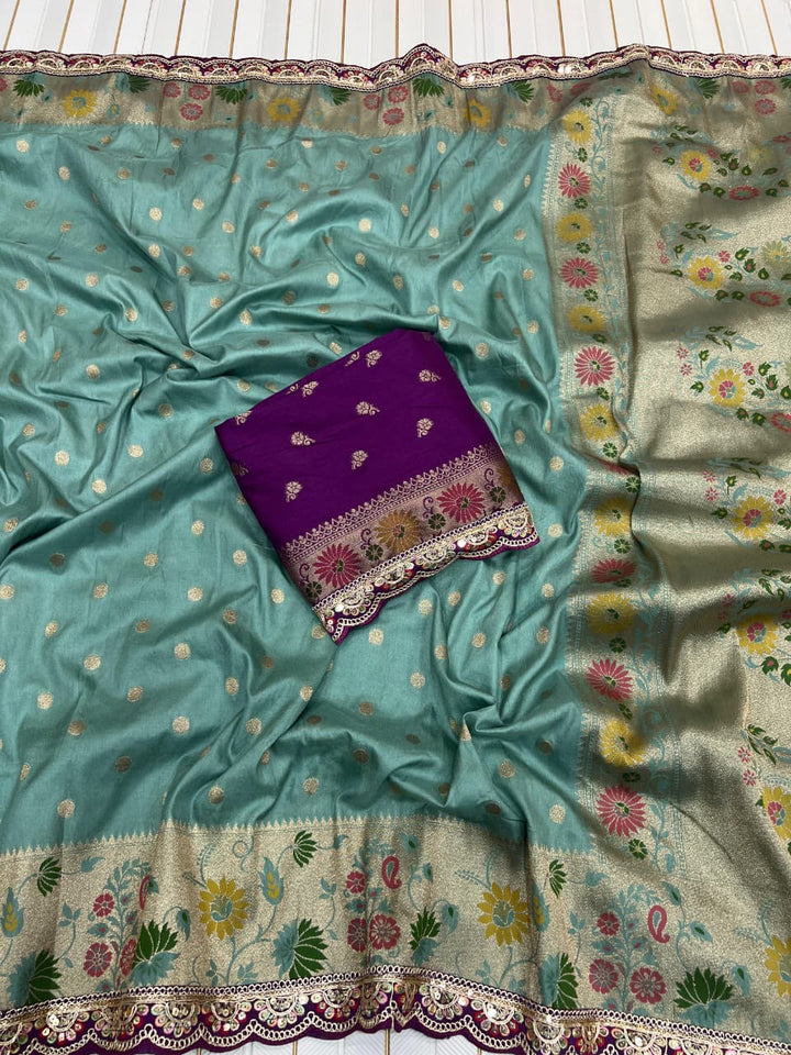 The Night Rose Banarasi Dola Silk Saree
