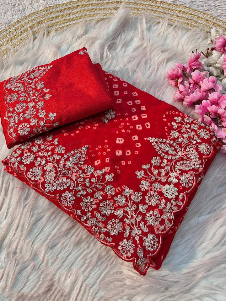 Lovely Inspiration Georgette Silk Saree