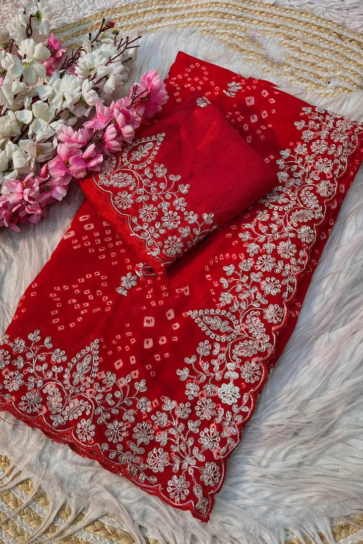 Lovely Inspiration Georgette Silk Saree