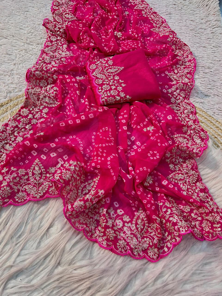 Lovely Inspiration Georgette Silk Saree