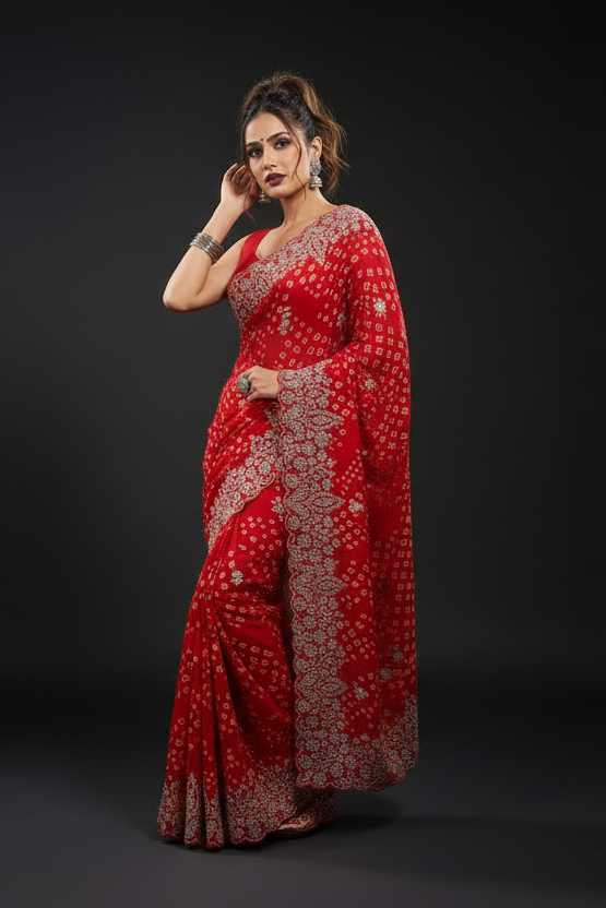 Lovely Inspiration Georgette Silk Saree
