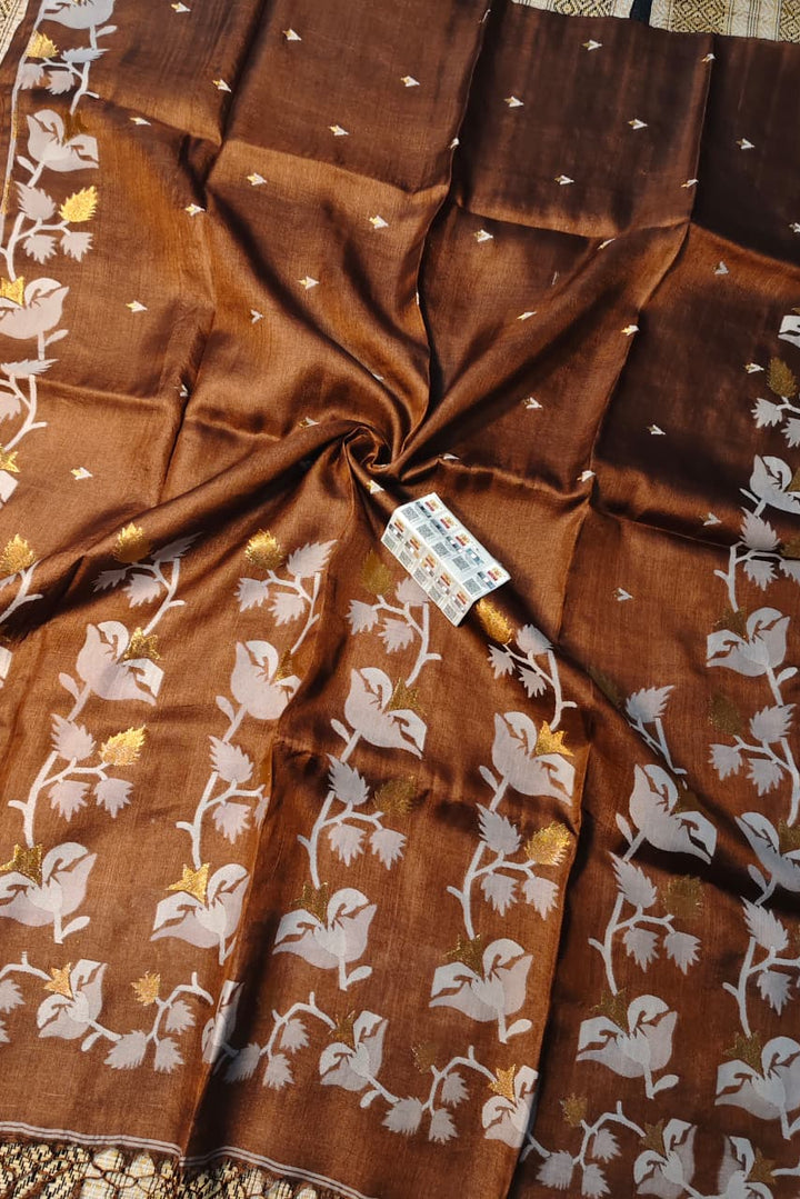 PremGeet Gachi Tussar Jamdani Saree