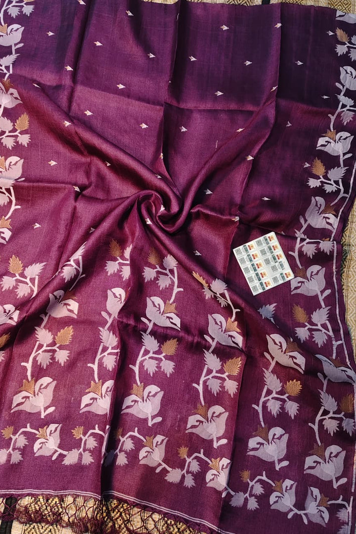 PremGeet Gachi Tussar Jamdani Saree