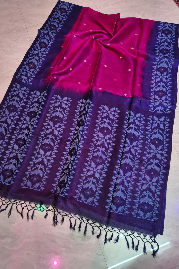Hridayraagini Gachi Tussar Jamdani Saree