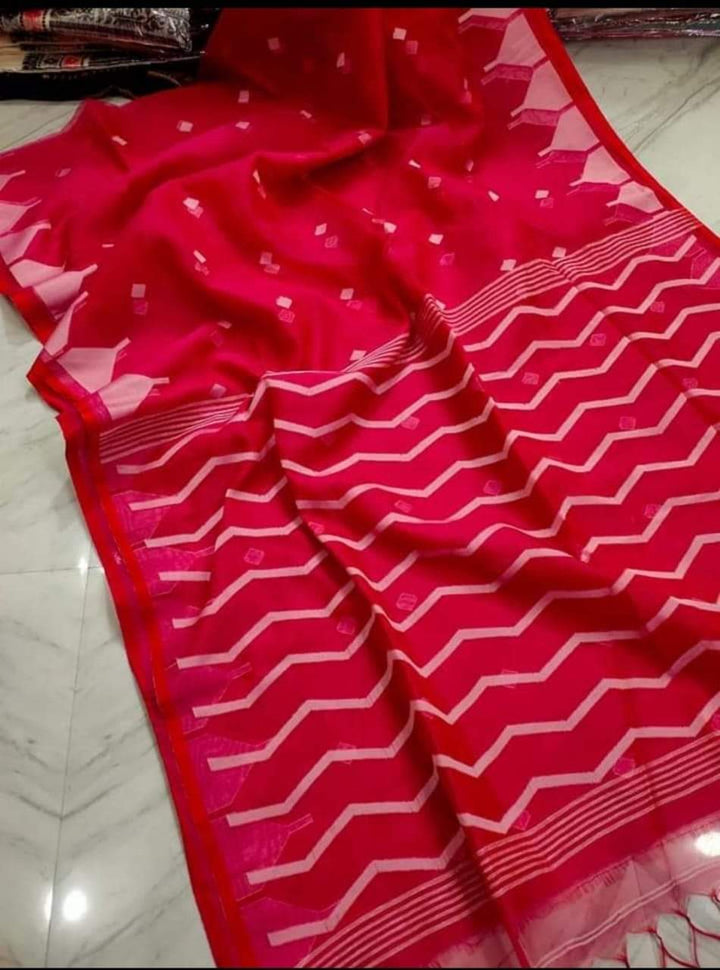 Temple Border Organza Muslin Jamdani Saree