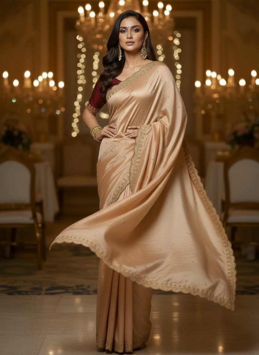 Roselle Charm Fancy Silk Saree