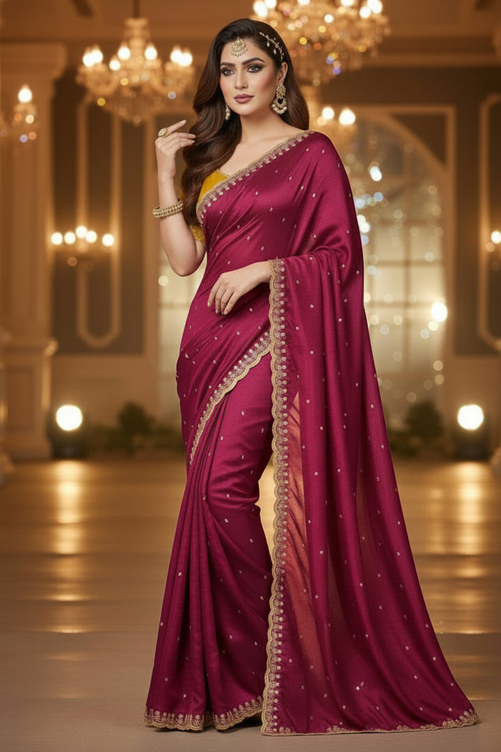 Roselle Charm Fancy Silk Saree