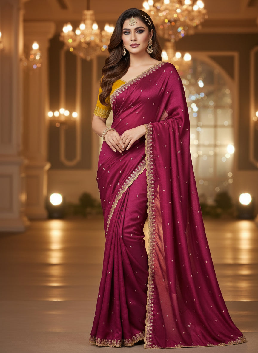 Roselle Charm Fancy Silk Saree