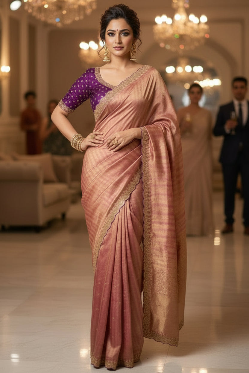 Roselle Charm Fancy Silk Saree