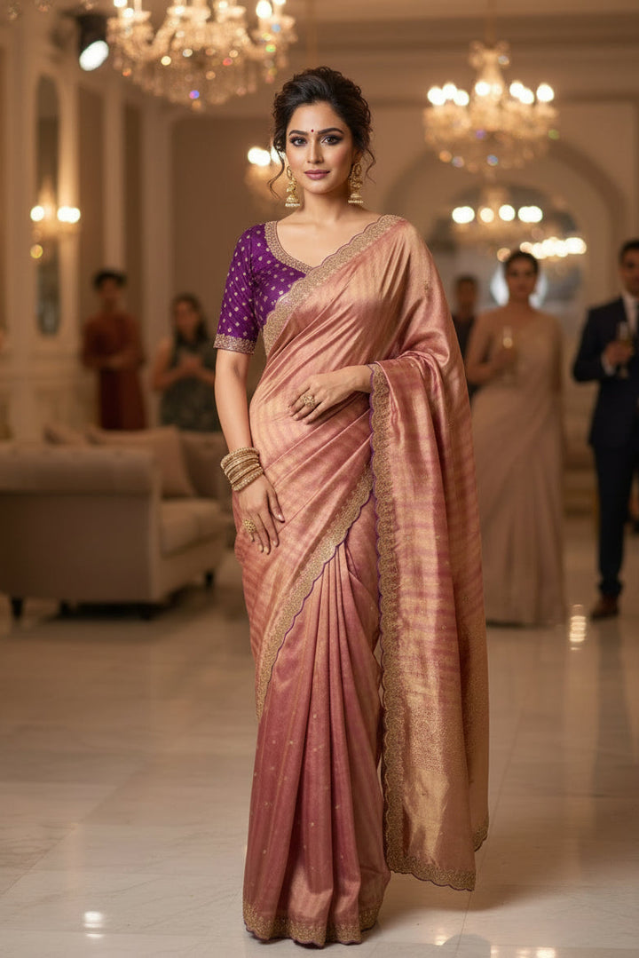 Roselle Charm Fancy Silk Saree