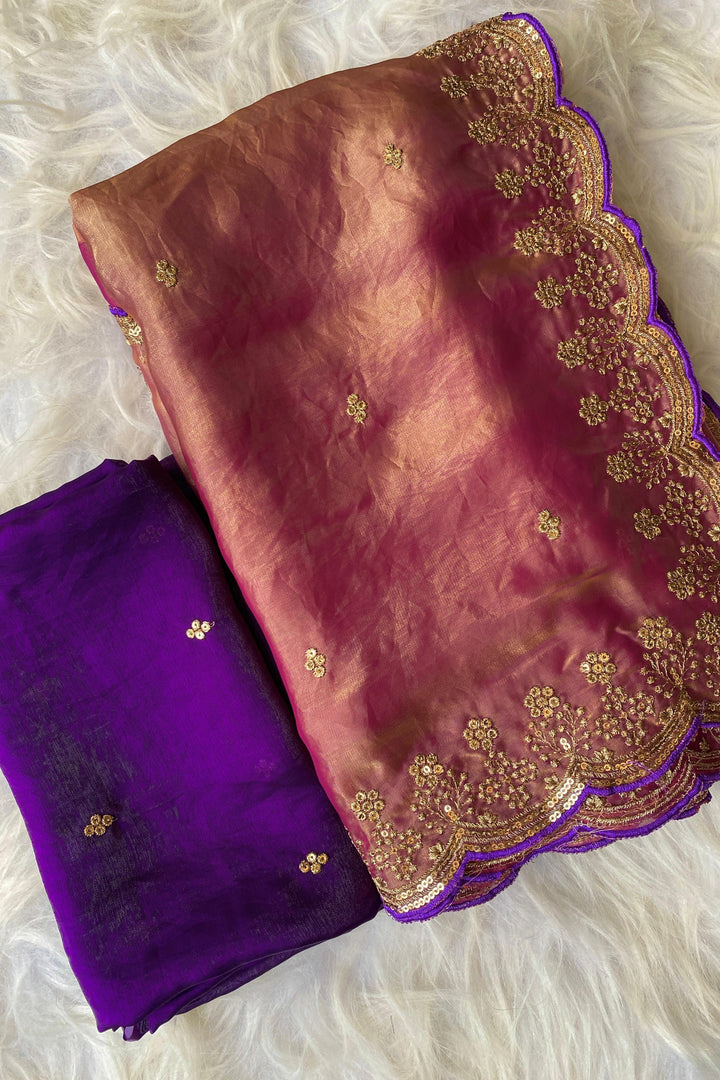 Roselle Charm Fancy Silk Saree