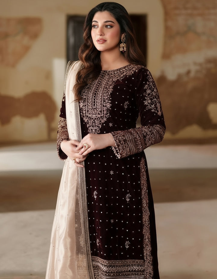 Dew Blush Velvet Suit Set