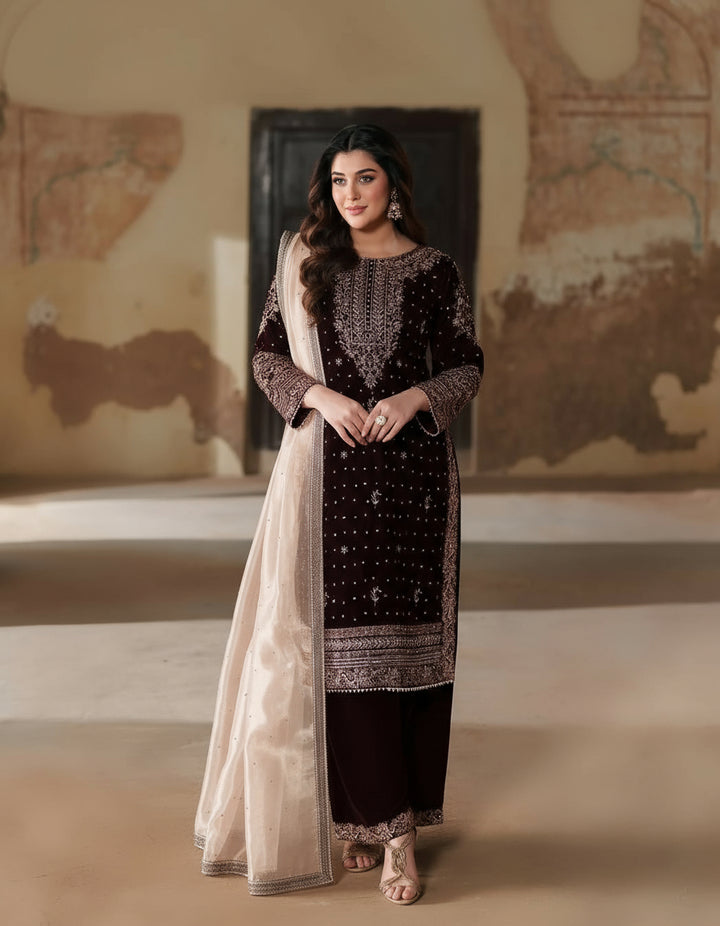 Dew Blush Velvet Suit Set