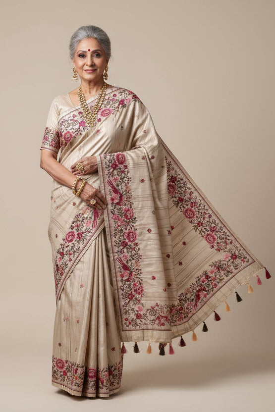 Breezora Fancy Tussar Silk Saree