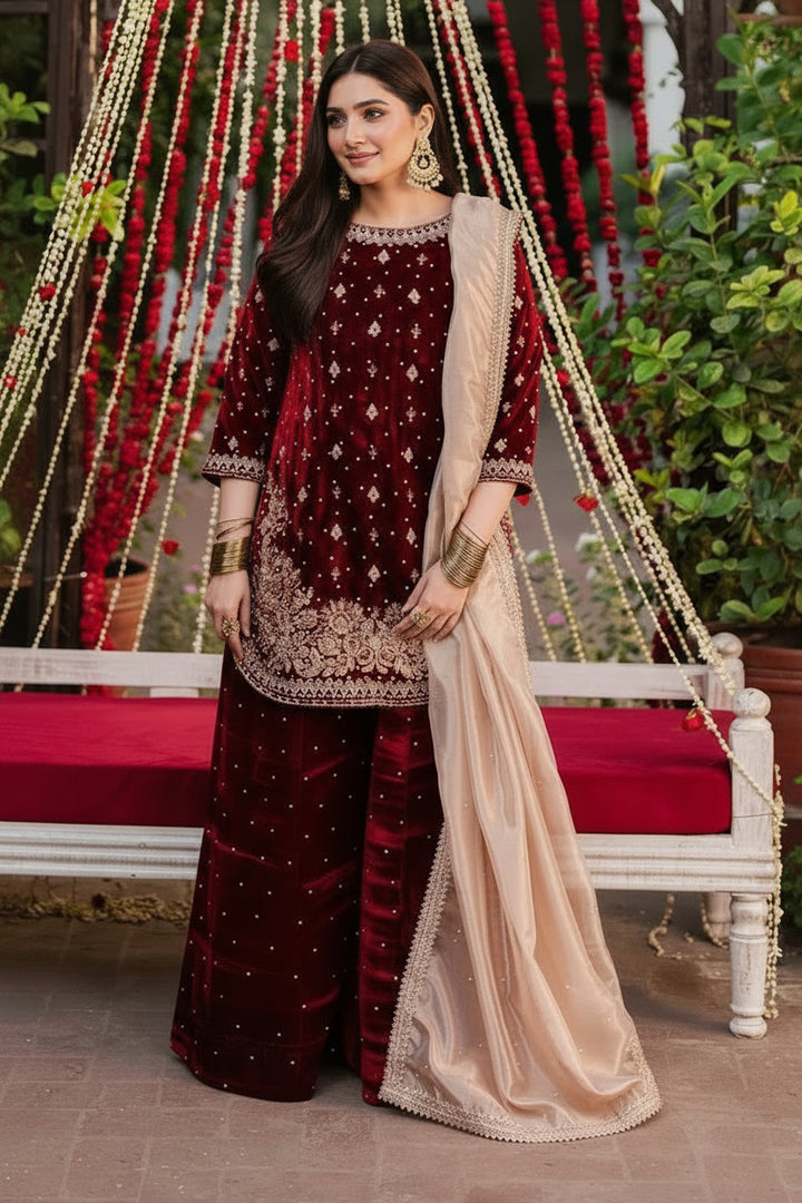 CityStride Velvet Sharara Set