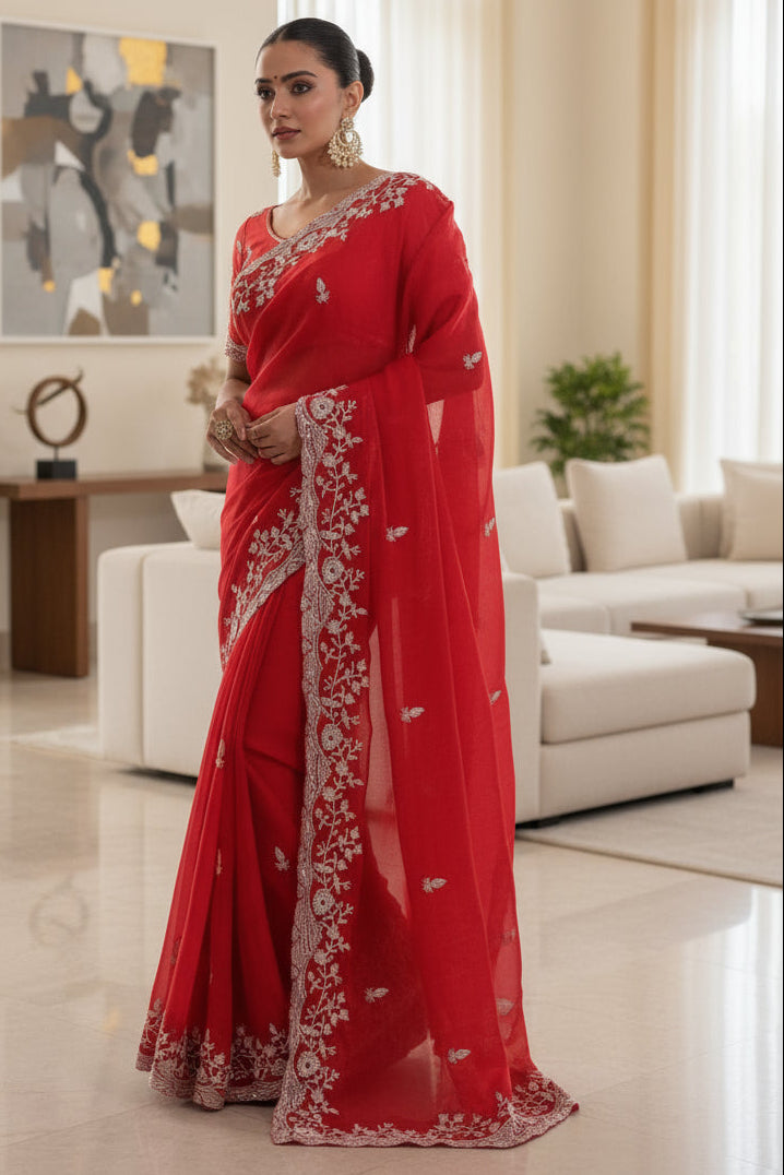 Shining in style Fancy Silk Saree