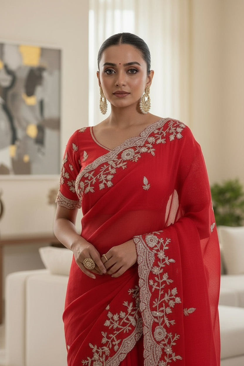 Shining in style Fancy Silk Saree