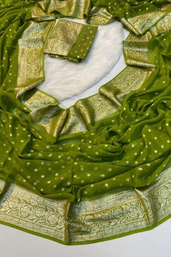 Bright Aura Viscose Georgette Saree