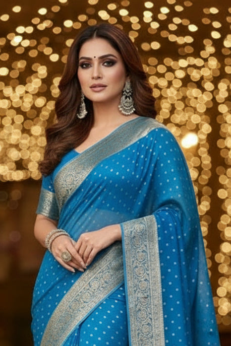 Bright Aura Viscose Georgette Saree