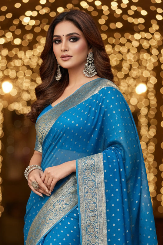 Bright Aura Viscose Georgette Saree