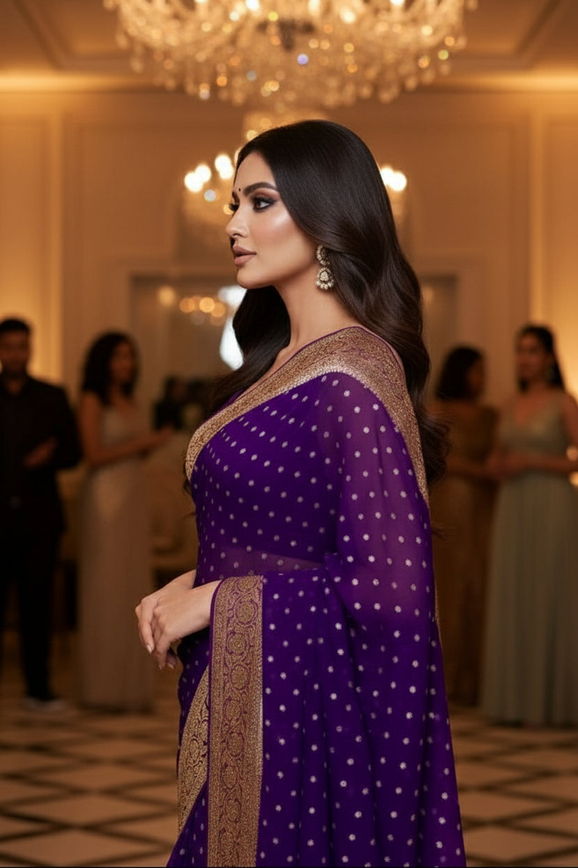 Bright Aura Viscose Georgette Saree