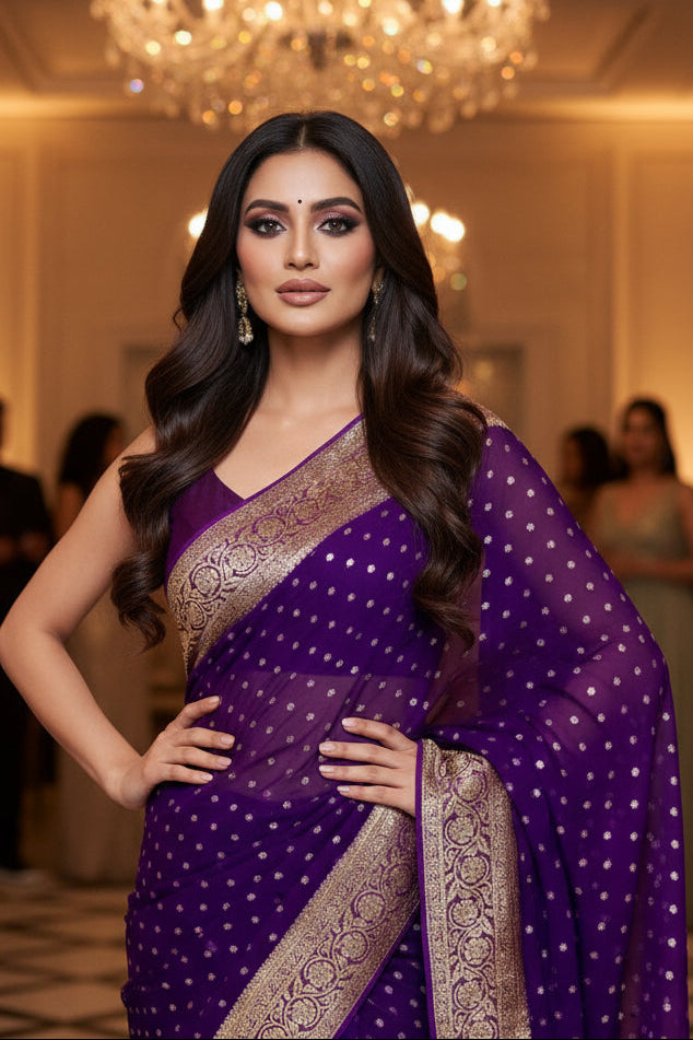 Bright Aura Viscose Georgette Saree