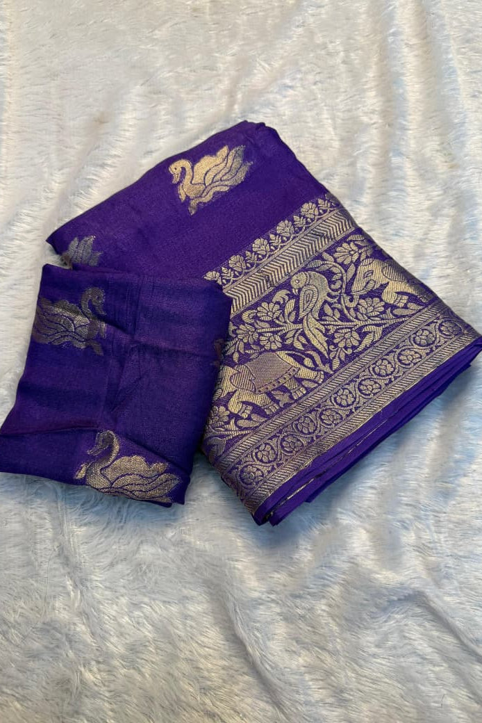 ShineVerse Viscose Jute khadi Saree