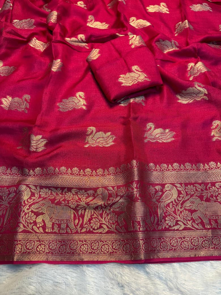 ShineVerse Viscose Jute khadi Saree