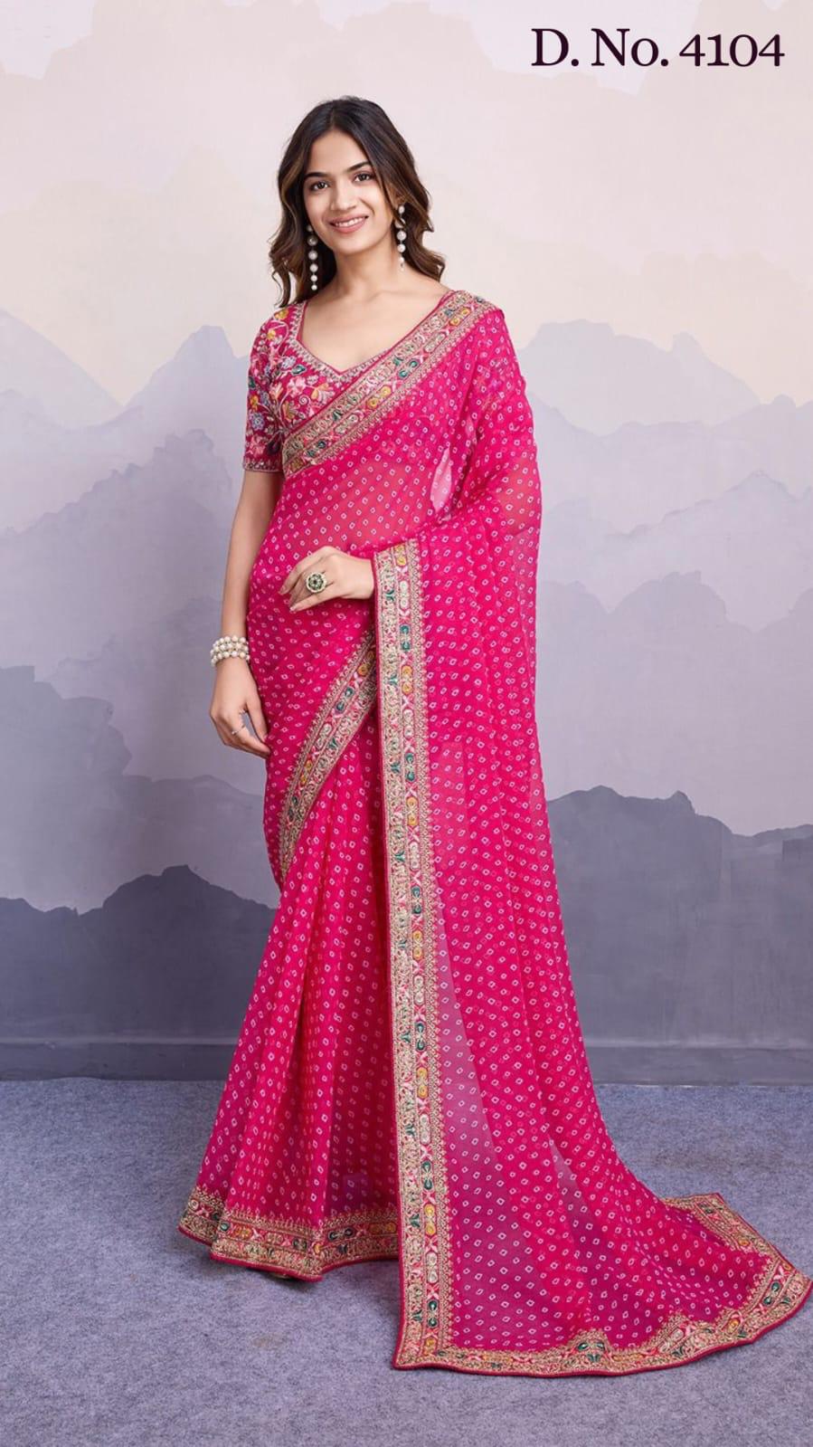 Silver Frost Georgette Silk Saree