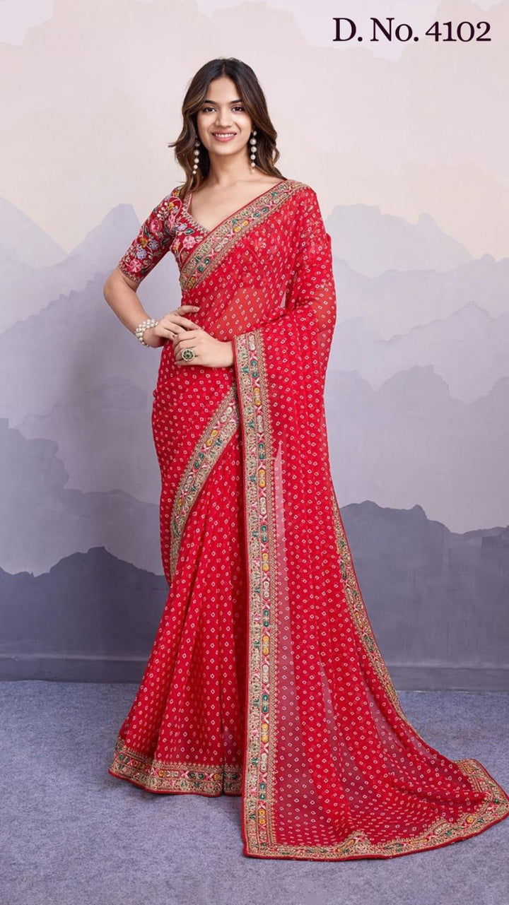 Silver Frost Georgette Silk Saree