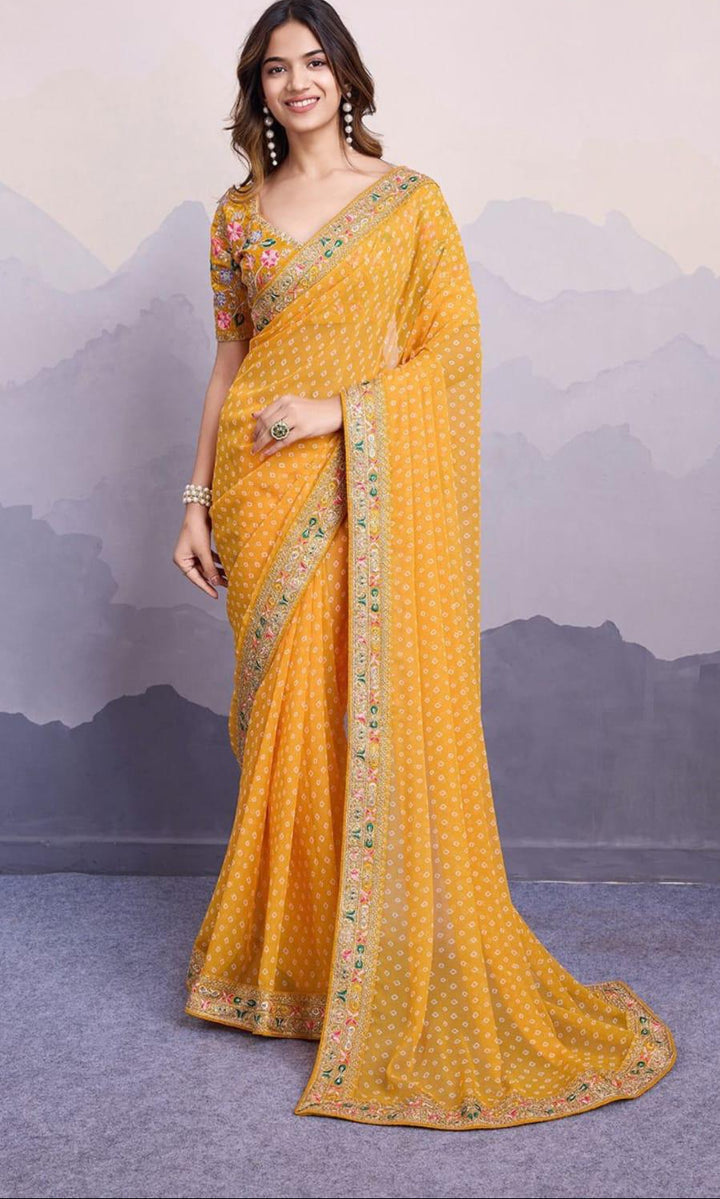 Silver Frost Georgette Silk Saree