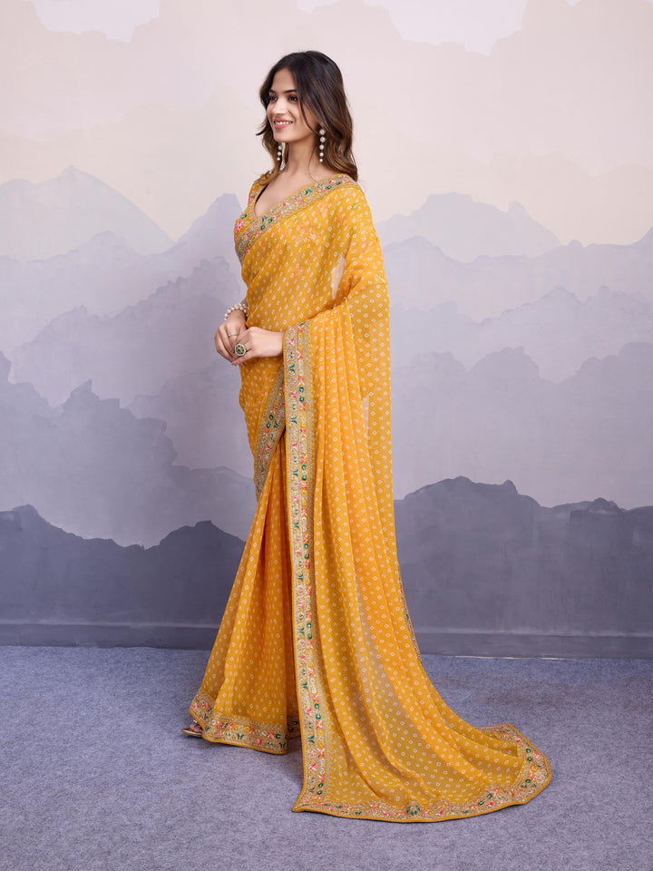 Silver Frost Georgette Silk Saree