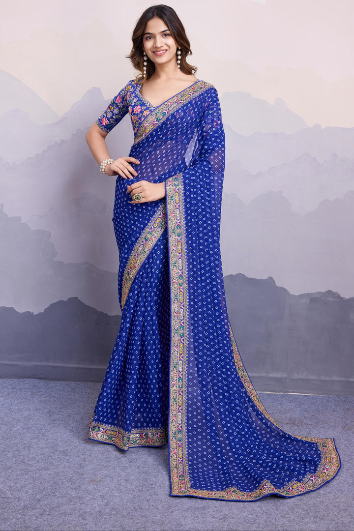 Silver Frost Georgette Silk Saree