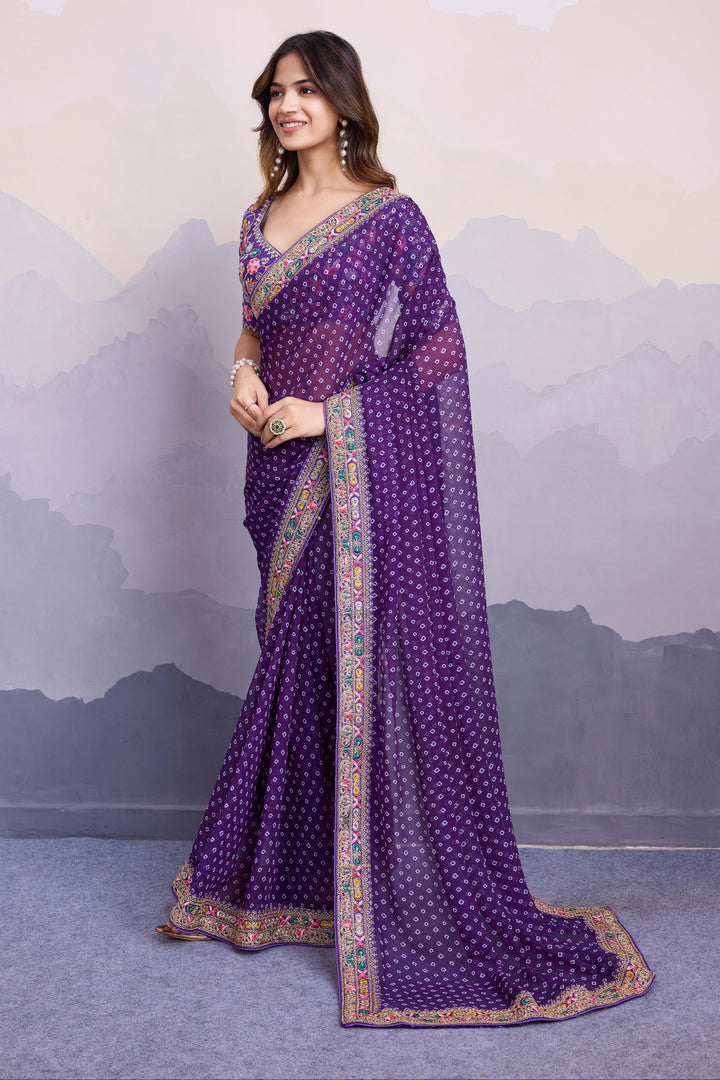 Silver Frost Georgette Silk Saree