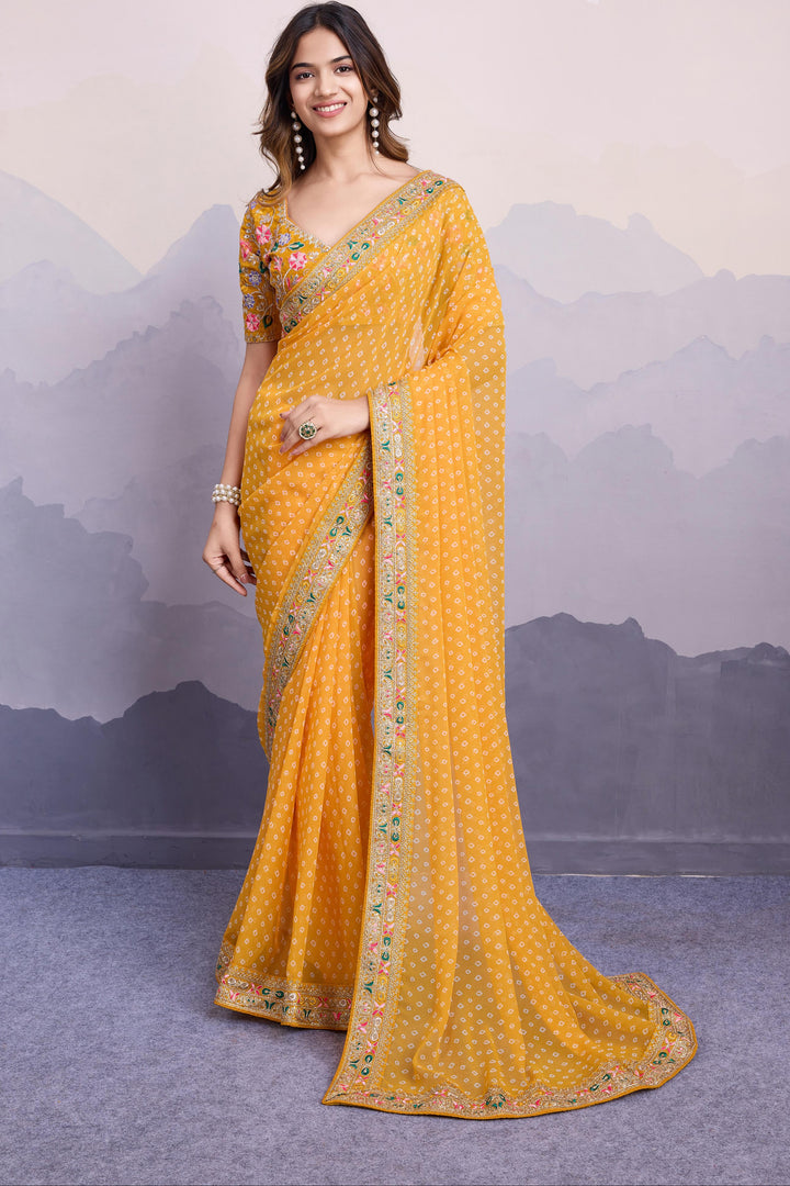 Silver Frost Georgette Silk Saree