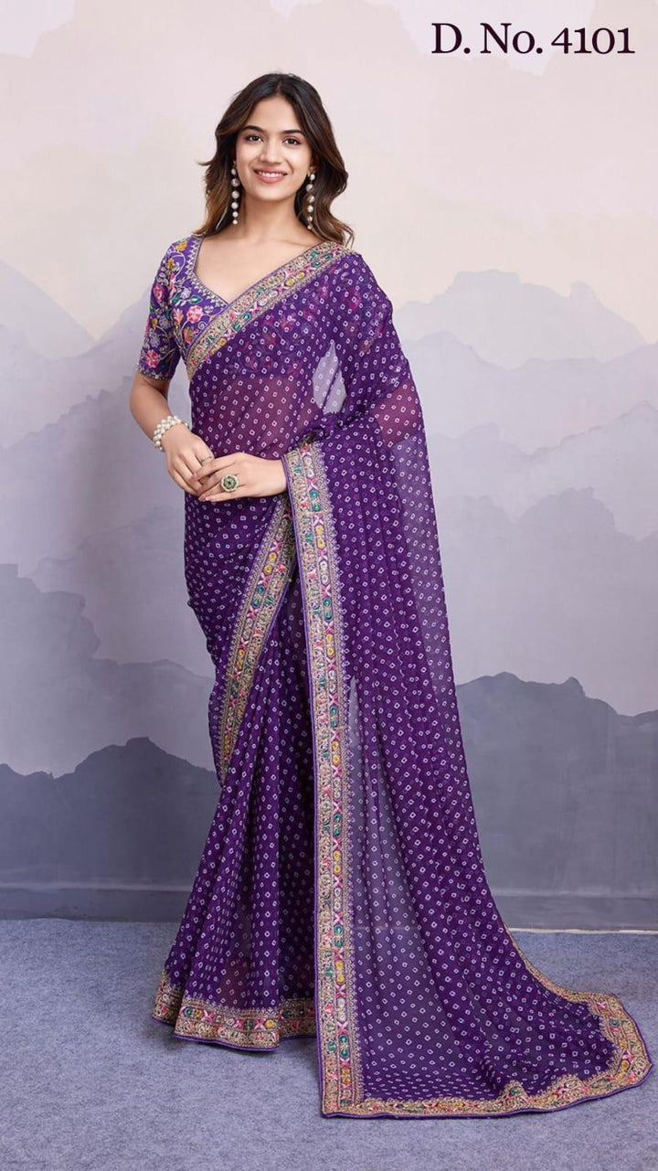 Silver Frost Georgette Silk Saree