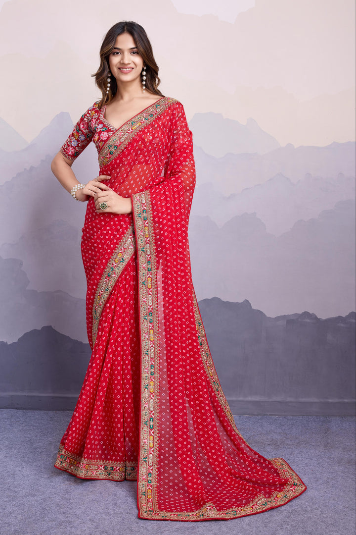 Silver Frost Georgette Silk Saree