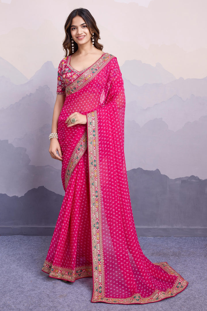 Silver Frost Georgette Silk Saree