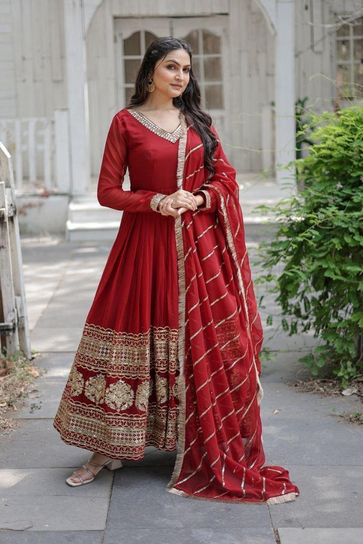 GlowKriti Fancy Silk Gown Set