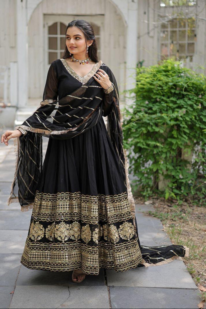 GlowKriti Fancy Silk Gown Set