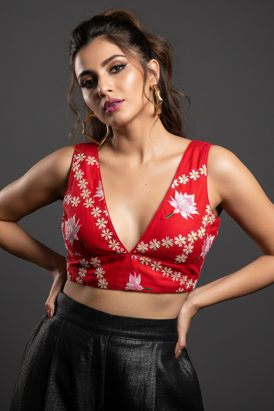 Lotus Organza -Designer Blouse