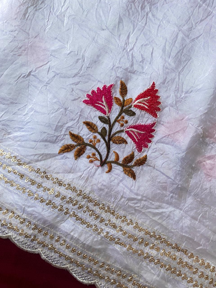 Dust of Grace Crush Organza White Saree