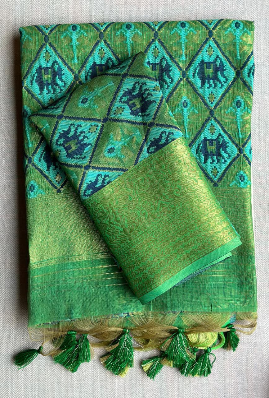 BloomKriti Fancy Cotton Saree