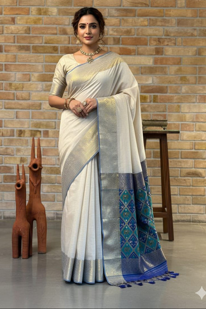 BloomKriti Fancy Cotton Saree